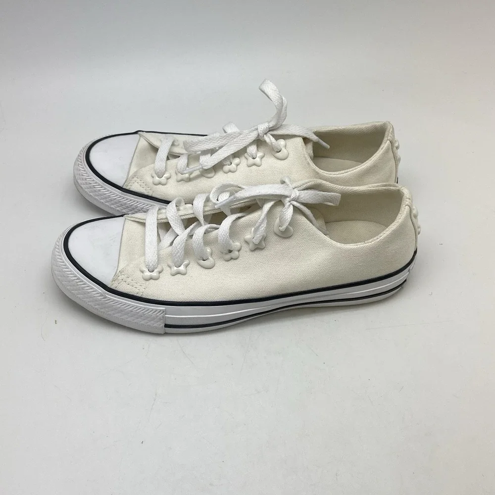 Converse Chuck Taylor All Star Low Top Sneakers Womens 6.5‎ Ivory A07217C Shoes - Picture 3 of 10